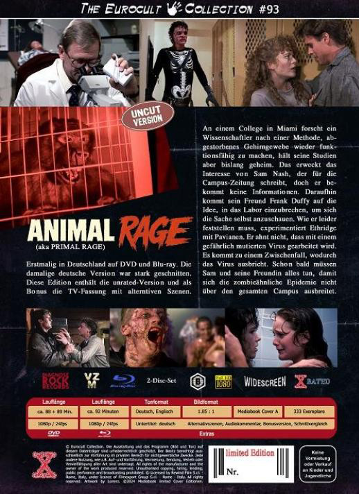 ANIMAL RAGE (Blu-Ray+DVD) - Cover A - Mediabook - Limited 333 Edition