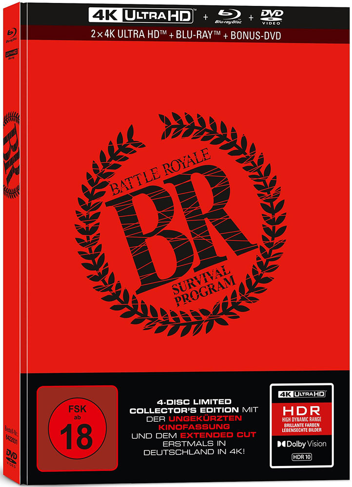 BATTLE ROYALE (4K UHD+Blu-Ray+DVD) (4Discs) - Limited Mediabook Edition