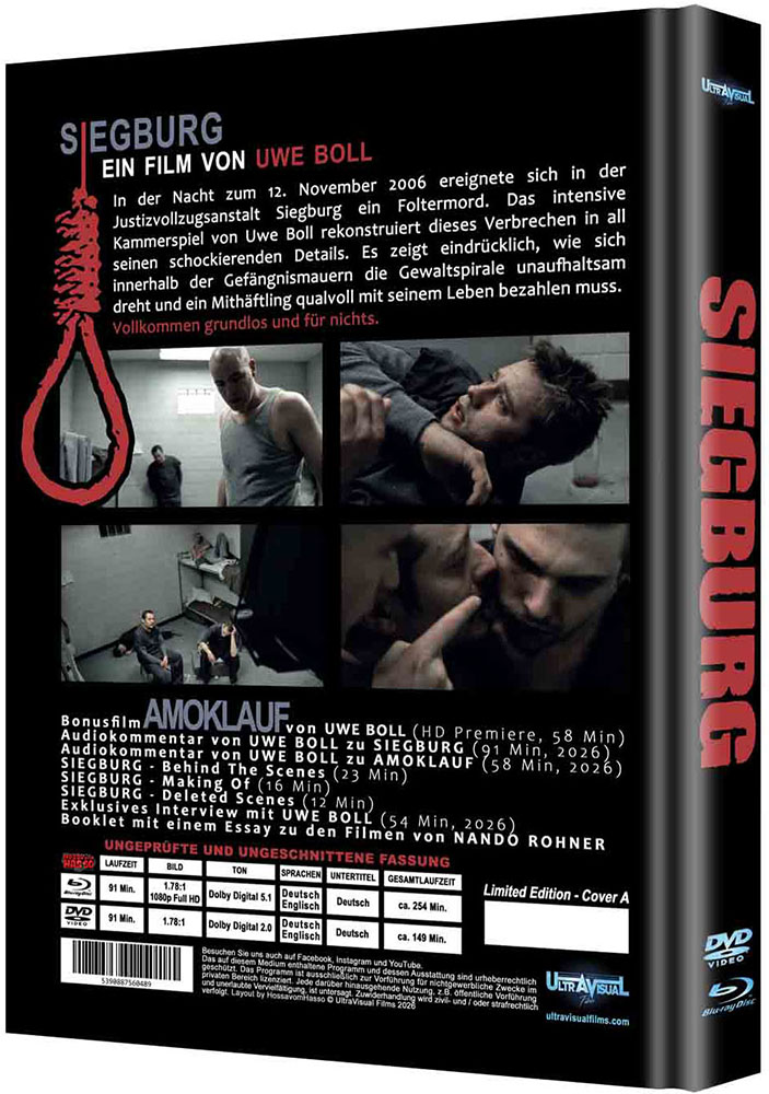 SIEGBURG (Blu-Ray+DVD) - Cover A - Mediabook - Limited 333 Edition + Bonusfilm "Amoklauf" - Uncut