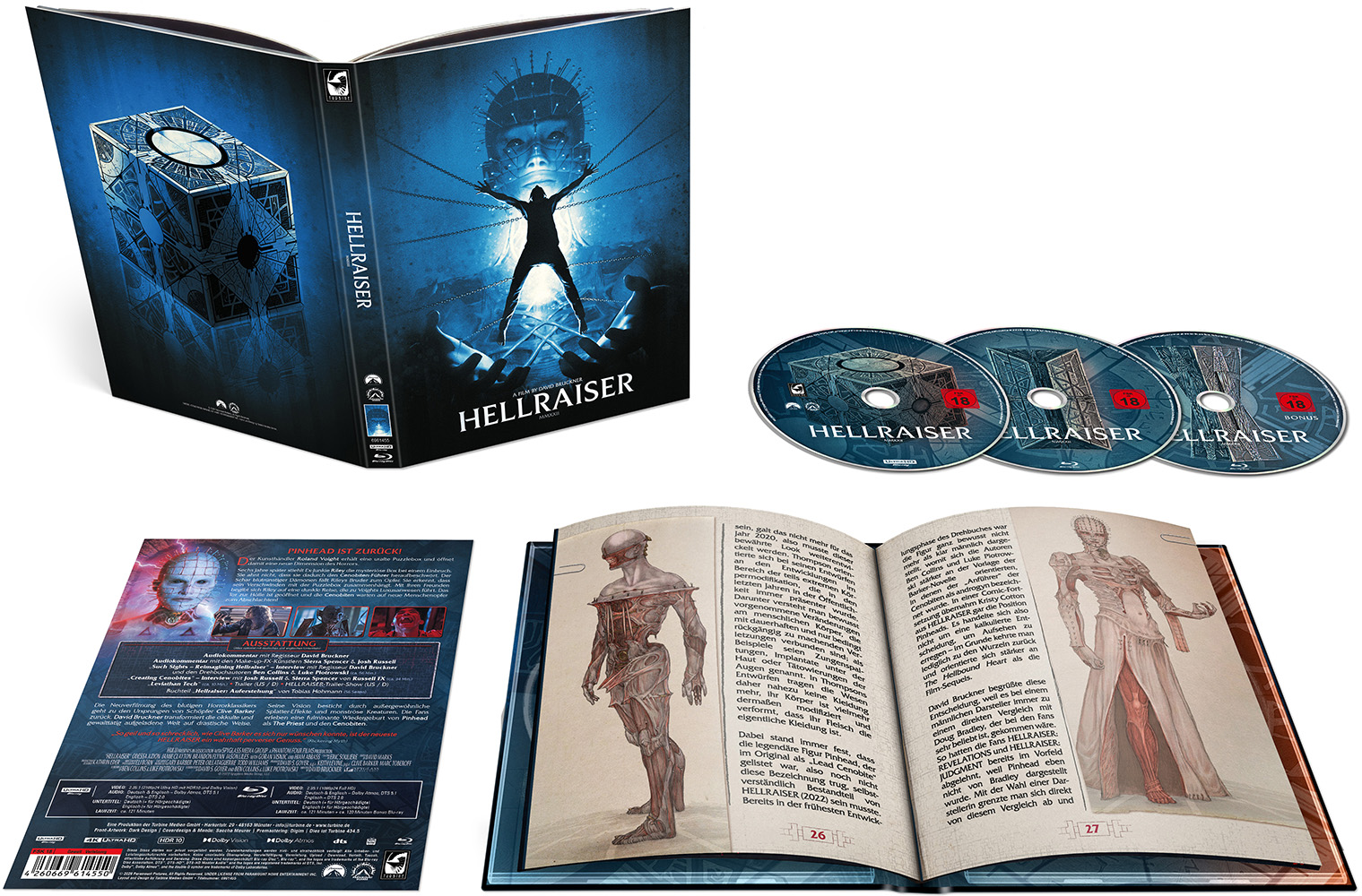 HELLRAISER - DAS SCHLOSS ZUR HÖLLE (4K UHD+2Blu-Rays) - Cover E - Mediabook - Limited 666 Edition