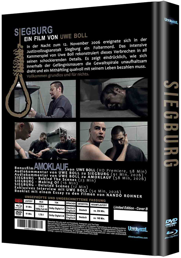 SIEGBURG (Blu-Ray+DVD) - Cover B - Mediabook - Limited 222 Edition + Bonusfilm "Amoklauf" - Uncut