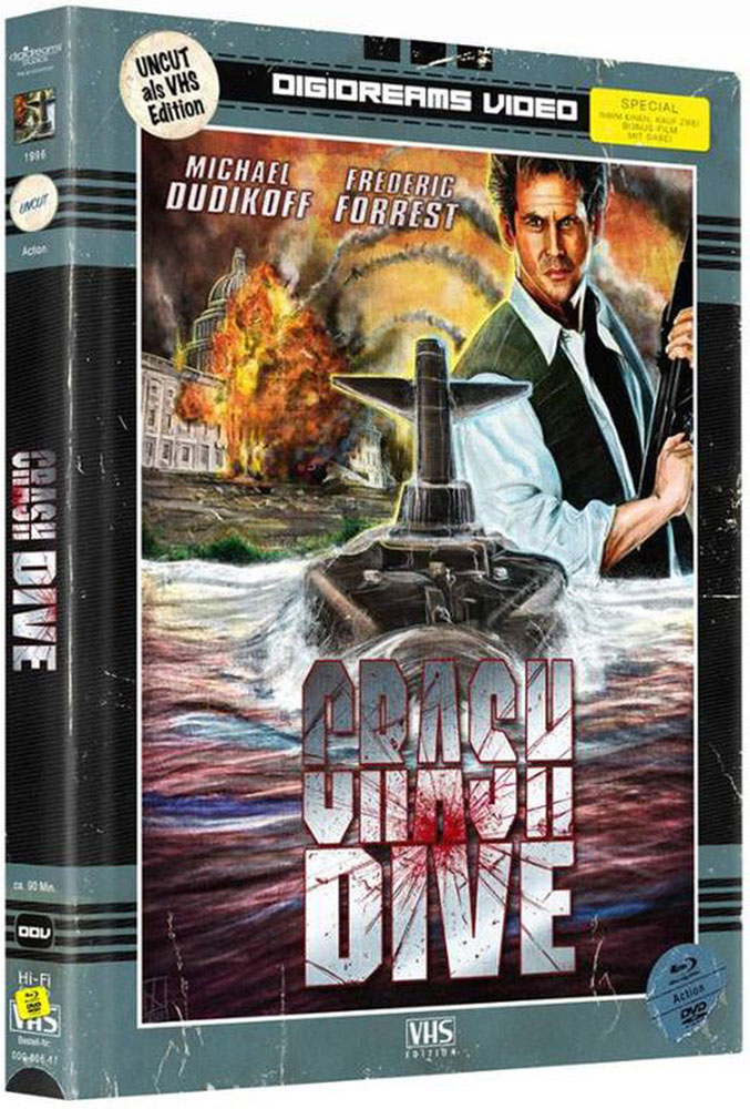 CRASH DIVE (2Blu-Ray+2DVD) (4Discs) - Mediabook im VHS Design - Limited 250 Edition + Bonusfilm