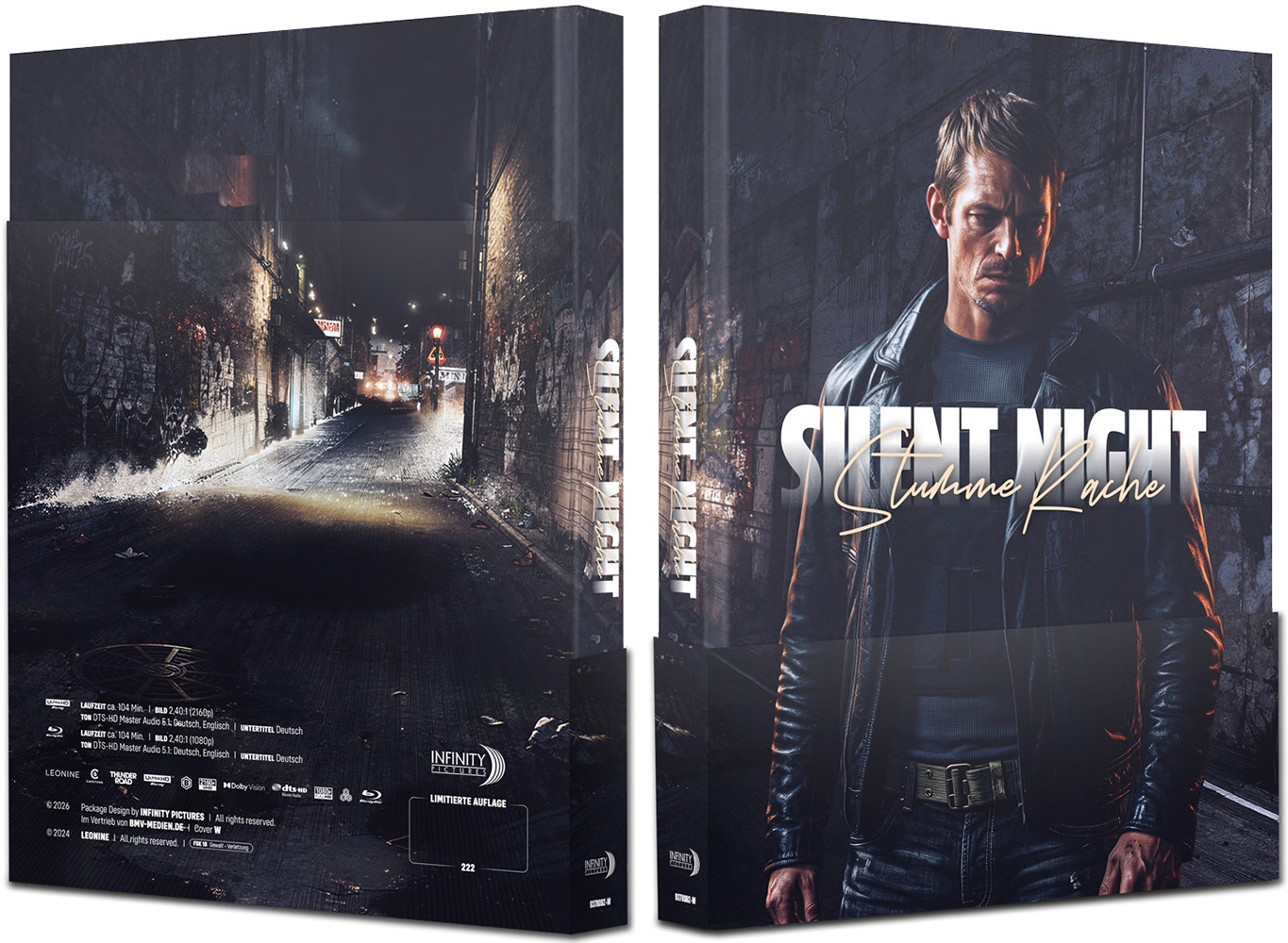SILENT NIGHT - STUMME RACHE (4K UHD+Blu-Ray) - Cover W - Mediabook (Wattiert) - Limited 222 Edition