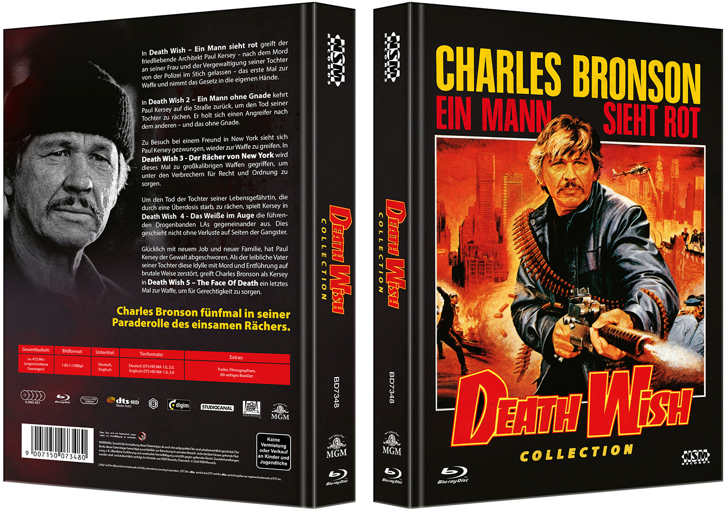DEATH WISH 1-5 (Blu-Ray) (5Discs) - Mediabook - Limited Edition - Uncut