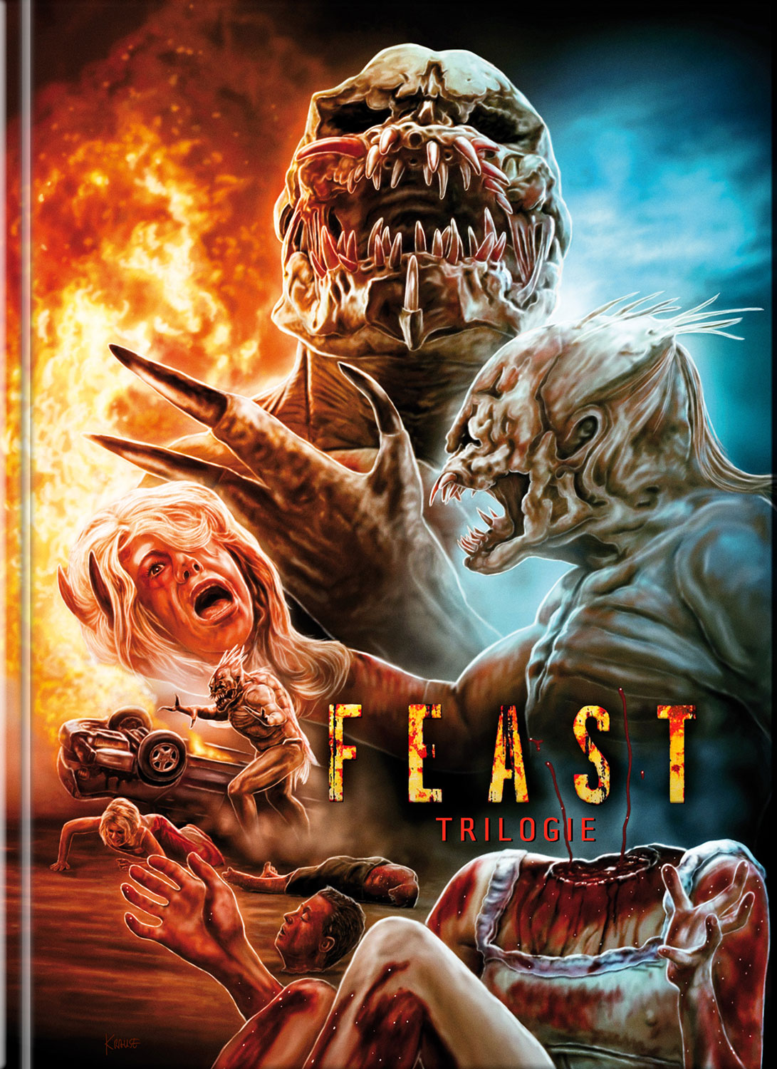 FEAST TRILOGIE (Blu-Ray) (3Discs) - Cover A - Mediabook - Limited 444 Edition - Unrated FEAST TRILOGIE (Blu-Ray) (3Discs) - Cover A - Mediabook - Limited 444 Edition - Unrated