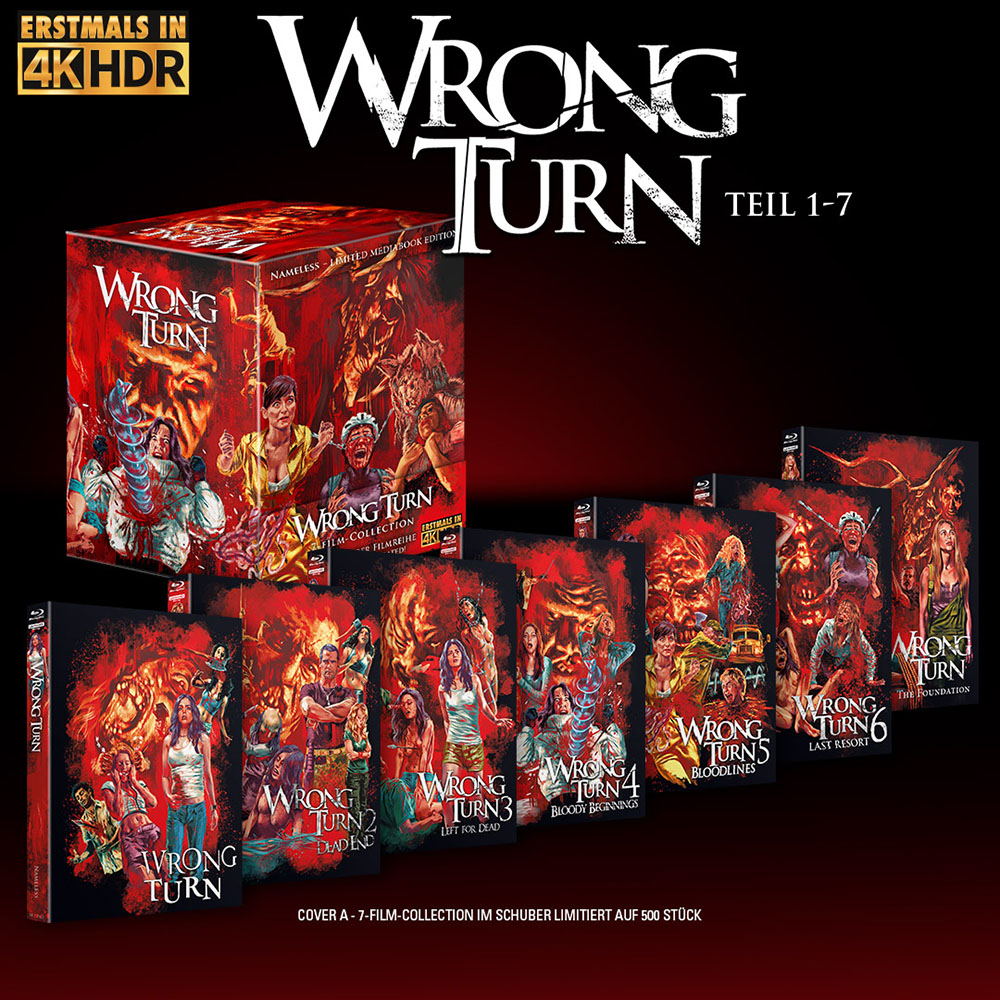 WRONG TURN 1-7 (4K UHD+Blu-Ray) (14Discs) - Schuber - Limited 500 Edition - Uncut